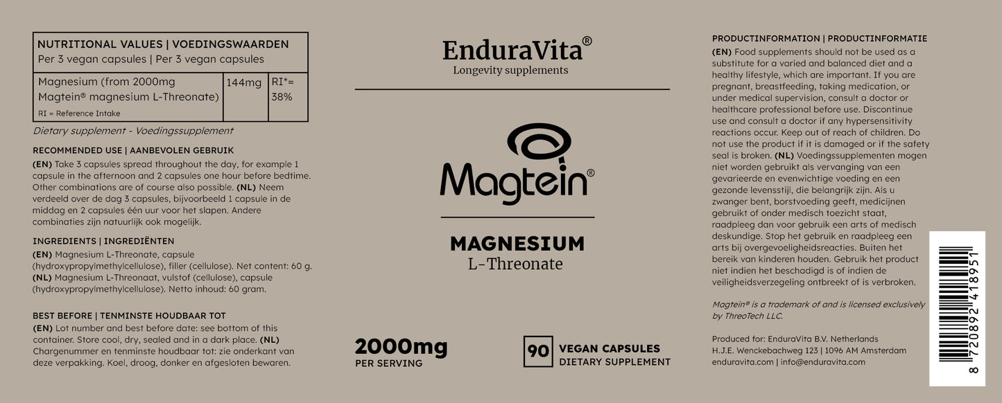 Magnesium L-threonaat supplement